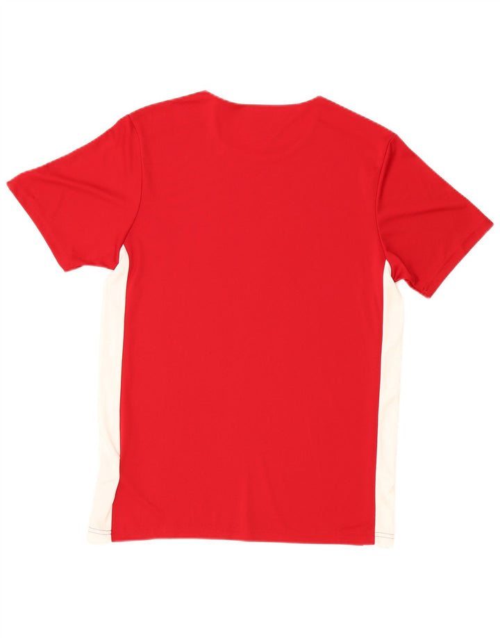 Adidas Homme Aeroready T-Shirt Top Rouge Moyen Polyester Colorblock