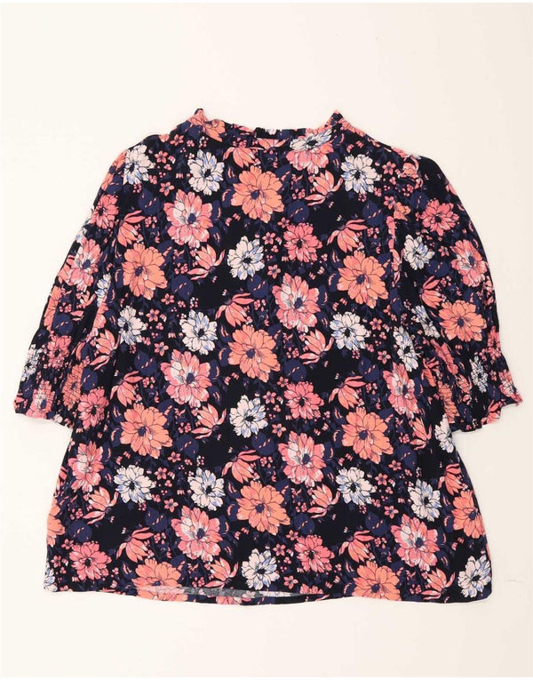 Marks & Spencer Chemisier à manches 3/4 pour femme UK 16 Large Bleu marine Floral