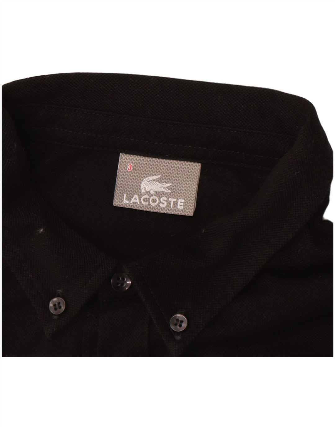 LACOSTE Chemise pull homme taille 3 petit coton noir