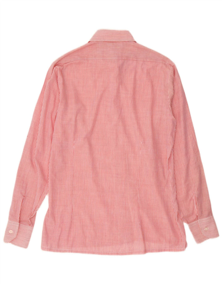 Imperial Mens Shirt Taille 39 15 1/2 Polyester à fines rayures rouges moyennes