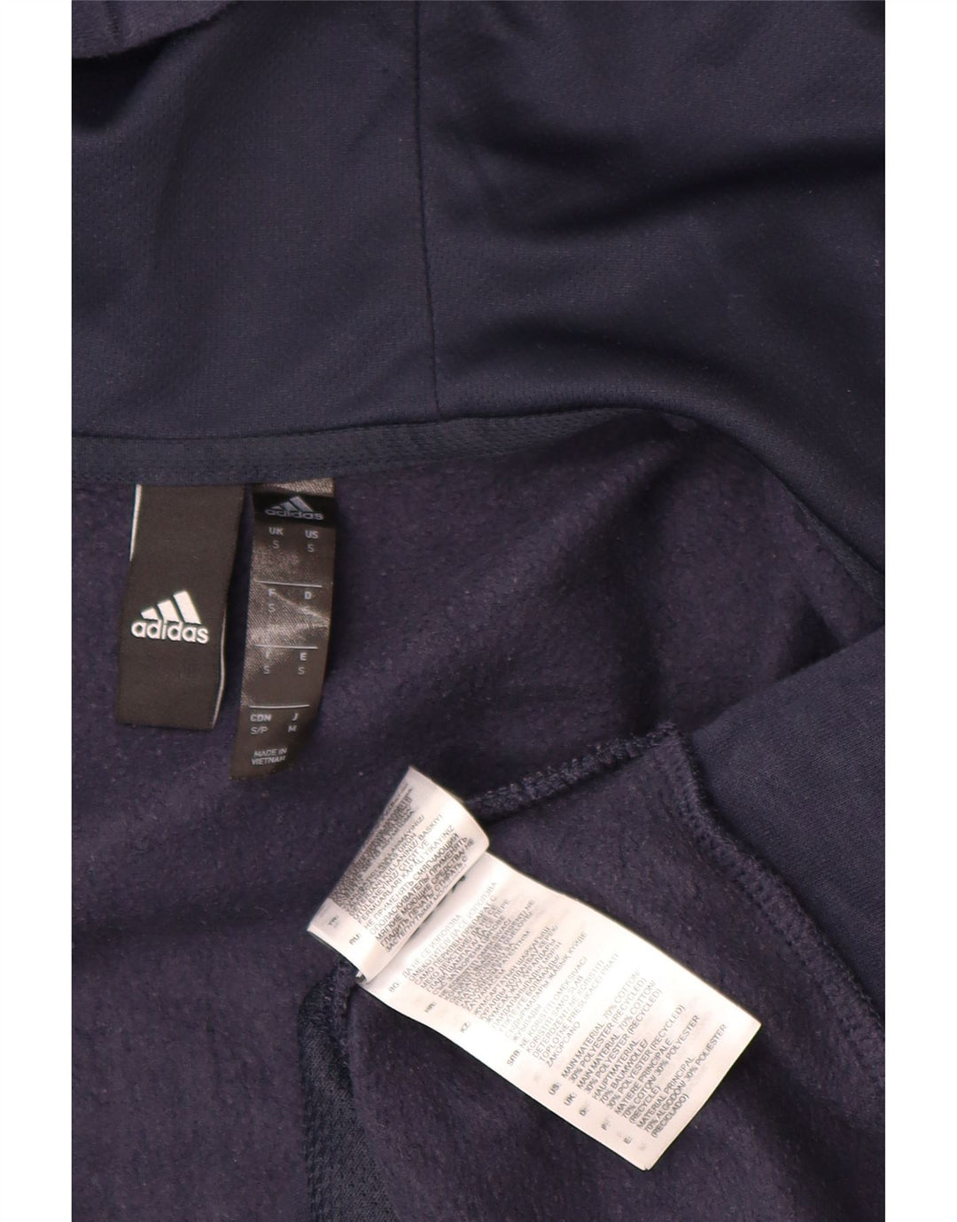 ADIDAS Pull à capuche zippé pour homme Petit coton colorblock bleu marine