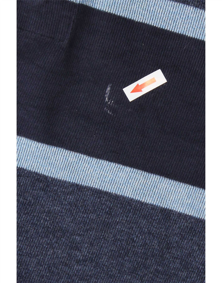 Marks & Spencer Polo de rugby à manches longues pour homme Bleu marine rayé