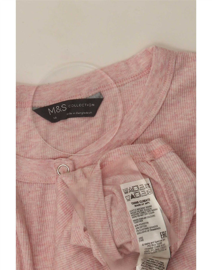 Marks & Spencer Haut à manches longues pour femme UK 44 Rose moyen Polyester