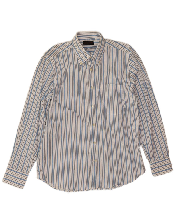 Pierre Cardin Chemise Homme Taille 41 16 Grand Coton Rayé Bleu