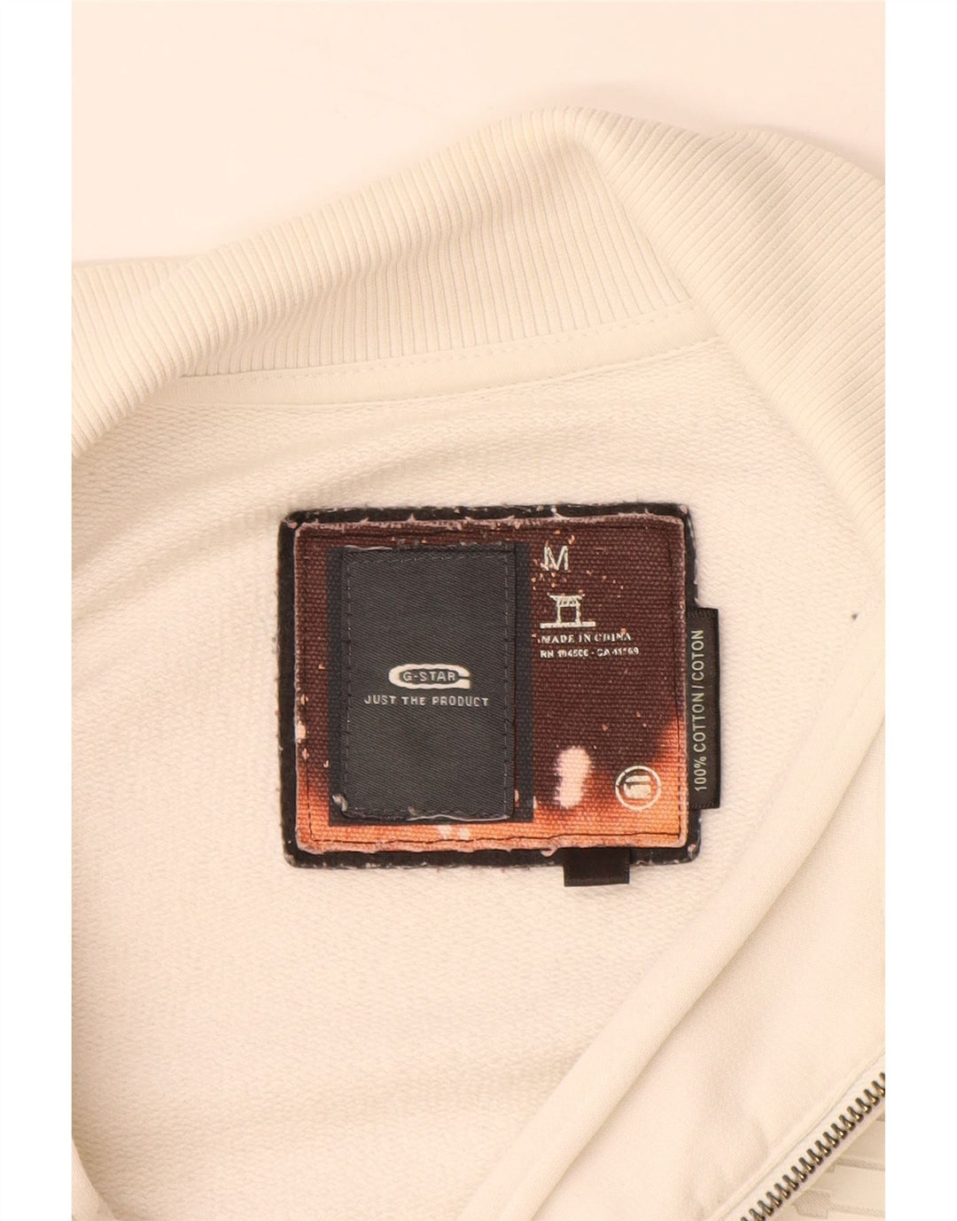 G-STAR Veste de Survêtement Homme Blanc Moyen Coton