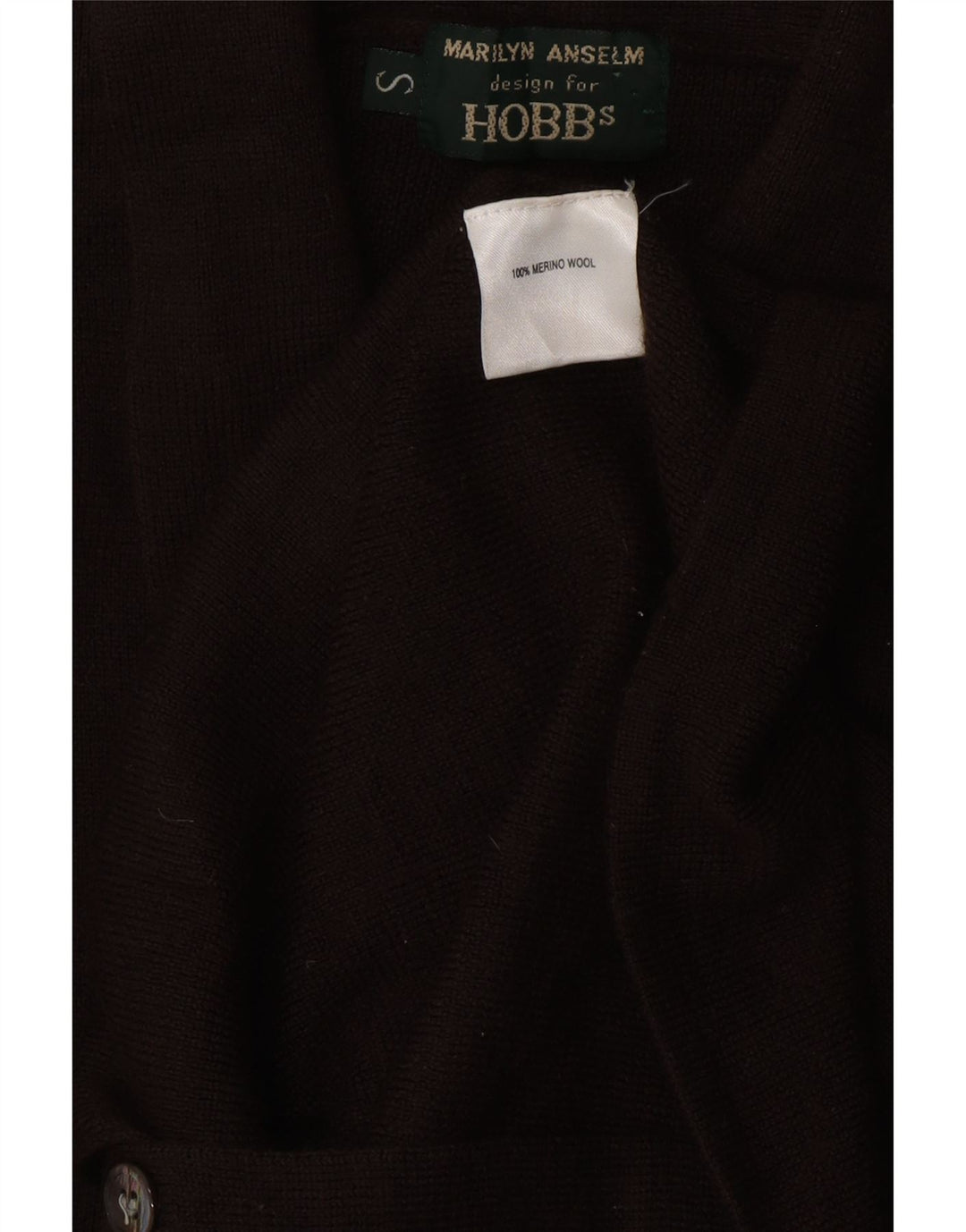 HOBBS Pull Cardigan Femme UK 8 Petit Marron Laine Mérinos