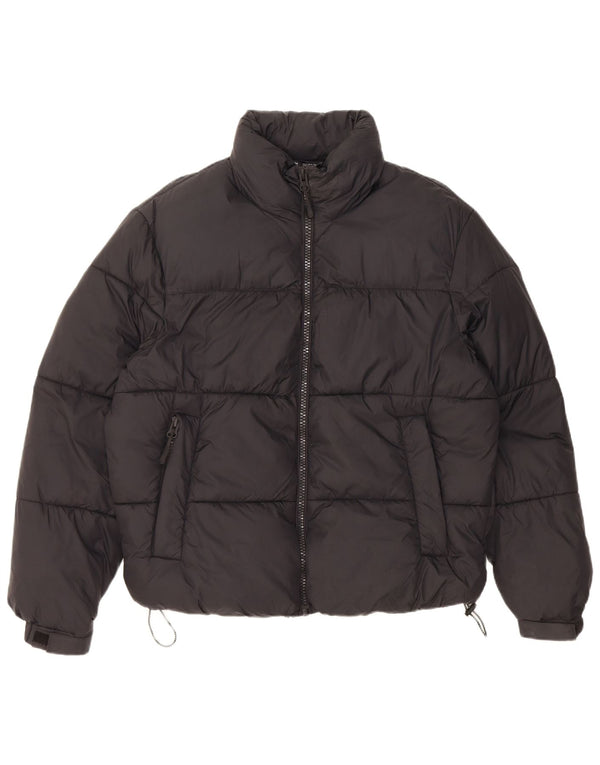 Zara Veste matelassée surdimensionnée pour femme UK 10 Petit nylon noir