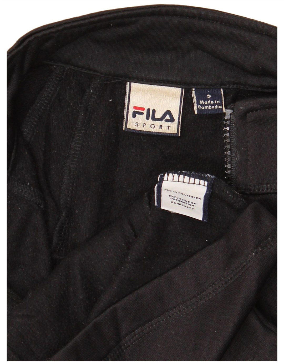 FILA Veste de survêtement pour femme UK 10 Small Noir Polyester