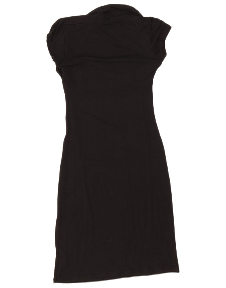 Zara Femme Robe Moulante UK 8 Petite Viscose Noire