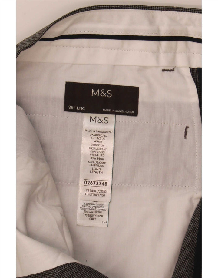 Marks & Spencer Pantalon de costume slim pour homme W36 L33 Gris