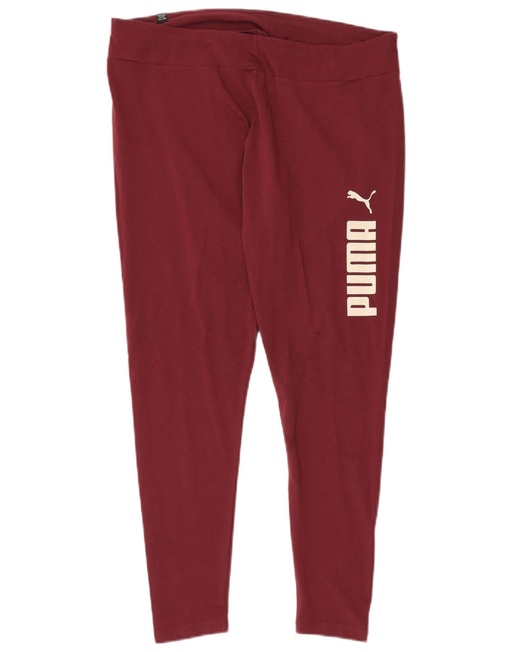 PUMA Legging graphique pour femme UK 18 XL Coton bordeaux