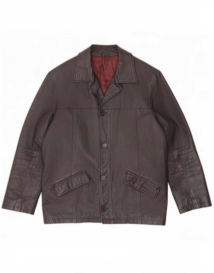 veste en cuir homme vintage UK 40 Grand Noir