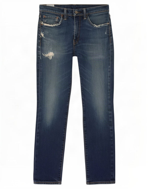 Levi's Mens Distressed Slim Jeans W32 L27 Blue Cotton