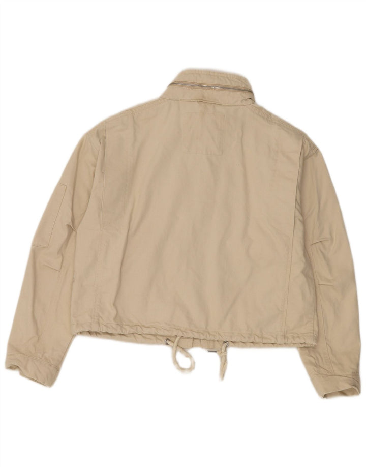 Superdry Veste utilitaire surdimensionnée crop pour femme UK 8 petit coton beige
