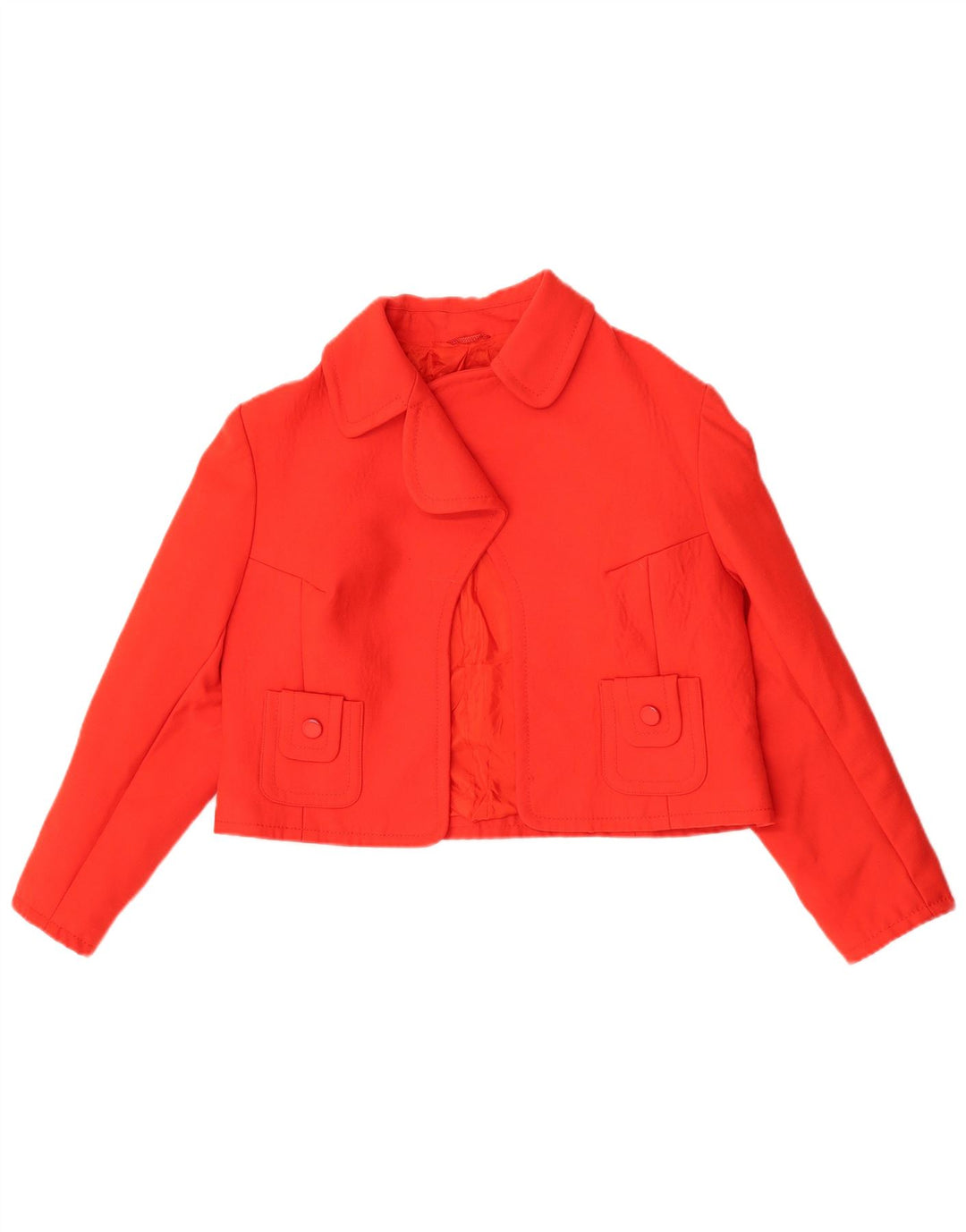 vintage Femme Boléro Veste UK 14 Moyen Rouge Nouvelle Laine