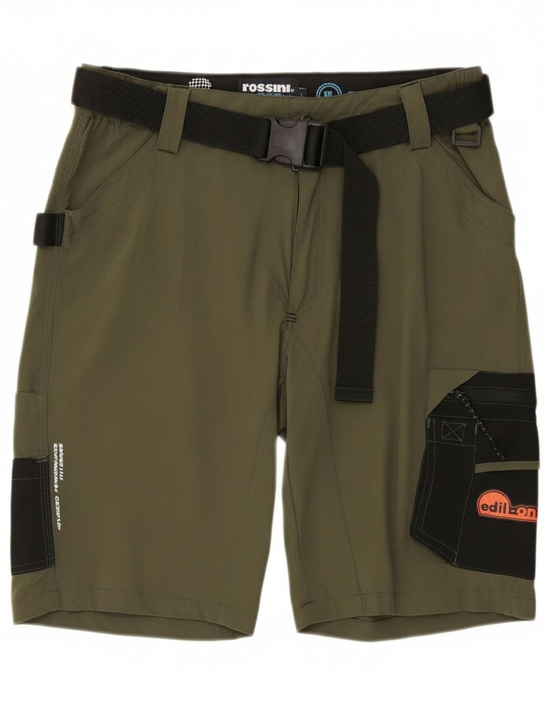 vintage Mens Graphic Cargo Shorts Grand W34 Kaki Colourblock
