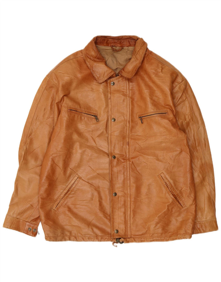 veste en cuir homme vintage UK 38 Cuir Beige Moyen