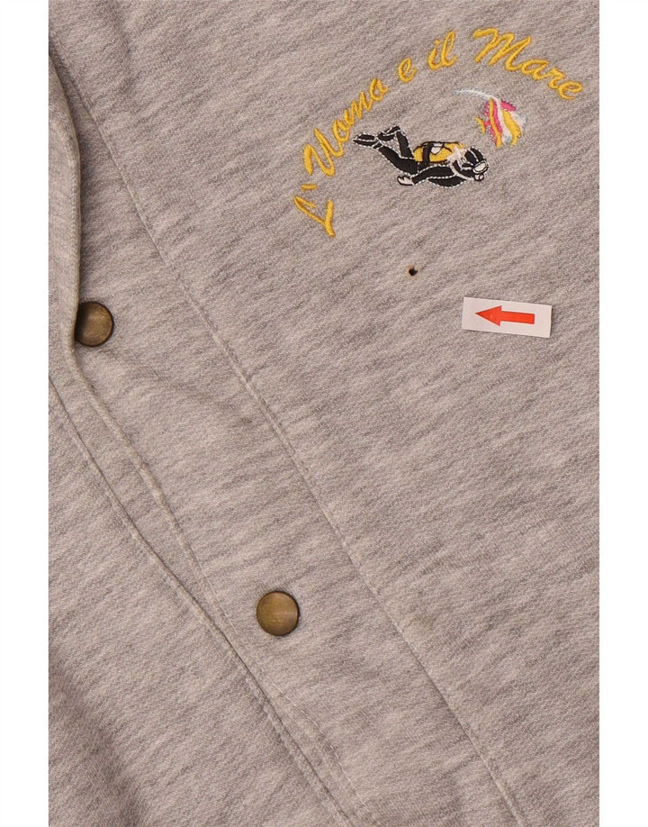 vintage Mens Sans Manches Survêtement Top Veste XL Gris Moucheté