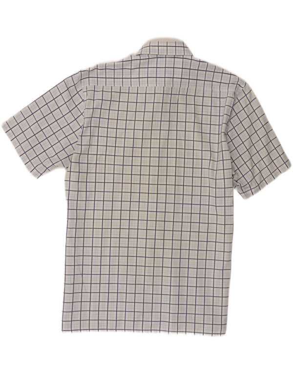 Yves Saint Laurent Chemise à manches courtes homme grand coton à carreaux bleus