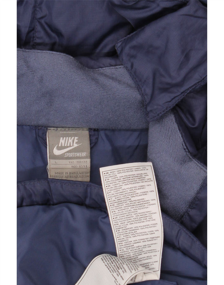 Nike Veste matelassée à capuche graphique pour garçon 12-13 ans Bleu marine Taille L