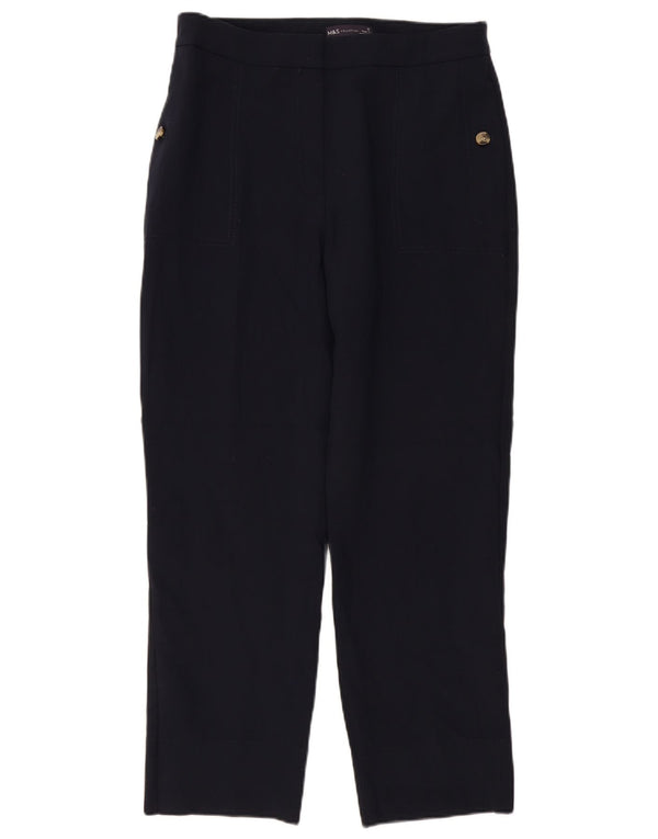 Marks & Spencer Pantalon Chino Femme UK 12 Medium W32 L27 Bleu Marine