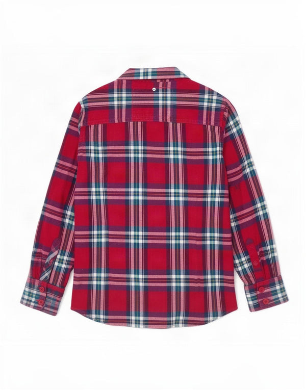 Superdry Chemise en flanelle à manches 3/4 pour femme UK 10 Petit coton à carreaux rose