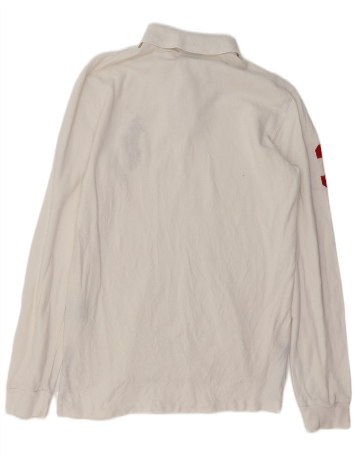POLO RALPH LAUREN Polo à manches longues pour homme, coupe personnalisée, petit, blanc