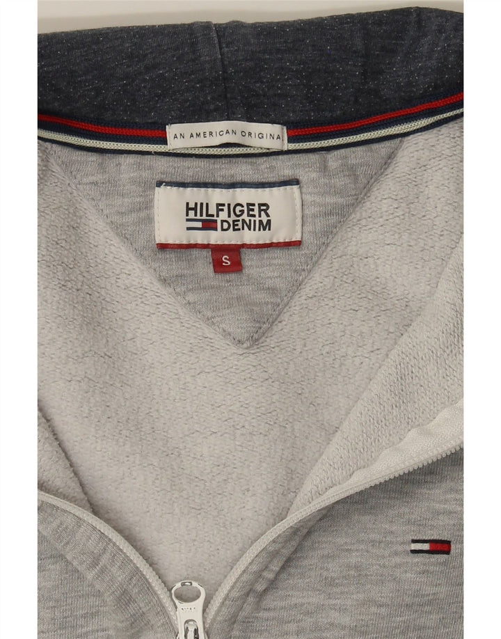 TOMMY HILFIGER Mens Zip Hoodie Sweater Small Grey Cotton Vintage Tommy Hilfiger and Second-Hand Tommy Hilfiger from Messina Hembry 