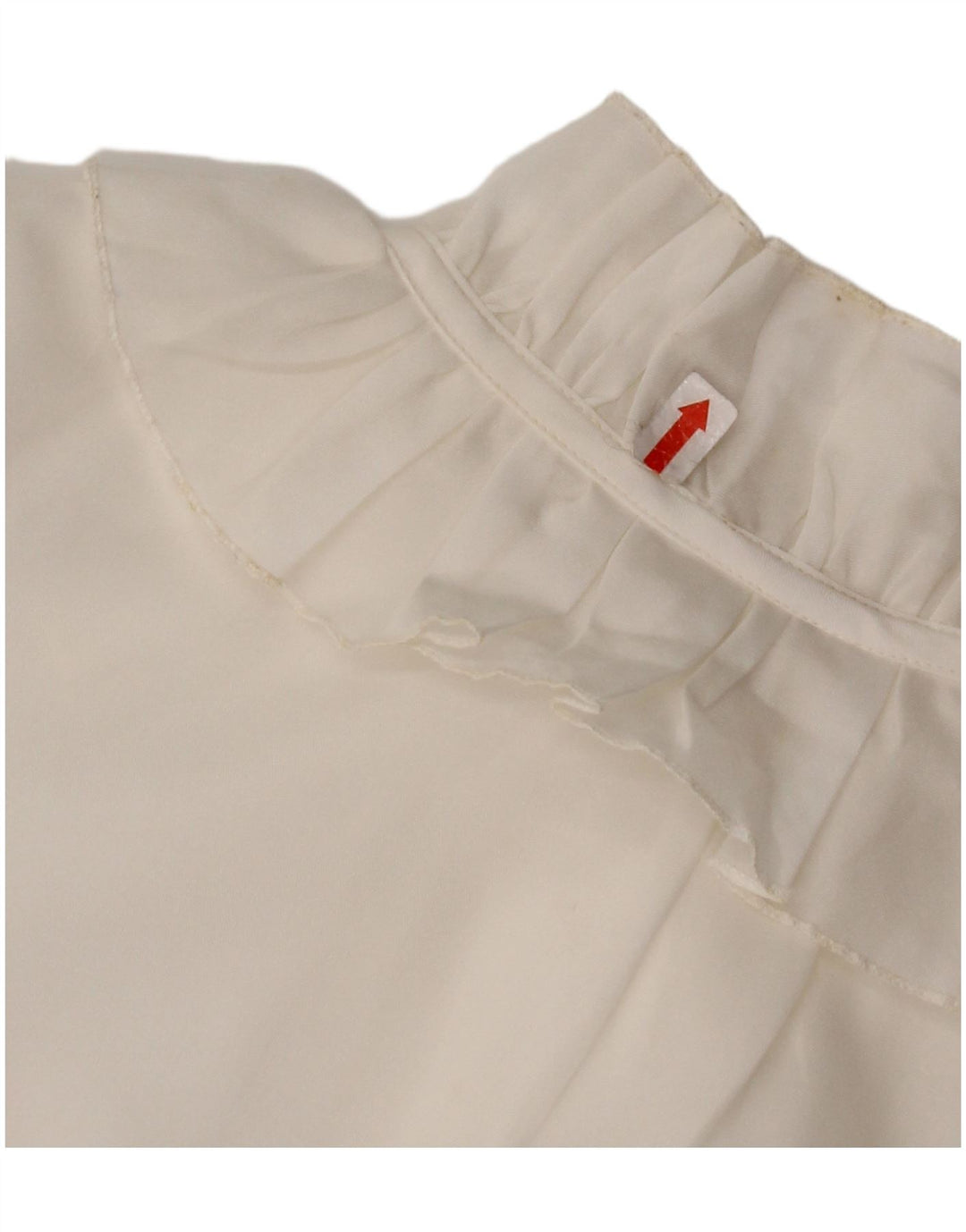 VINTAGE Femme Ruffle Front Shirt Blouse UK 16 Grand Blanc