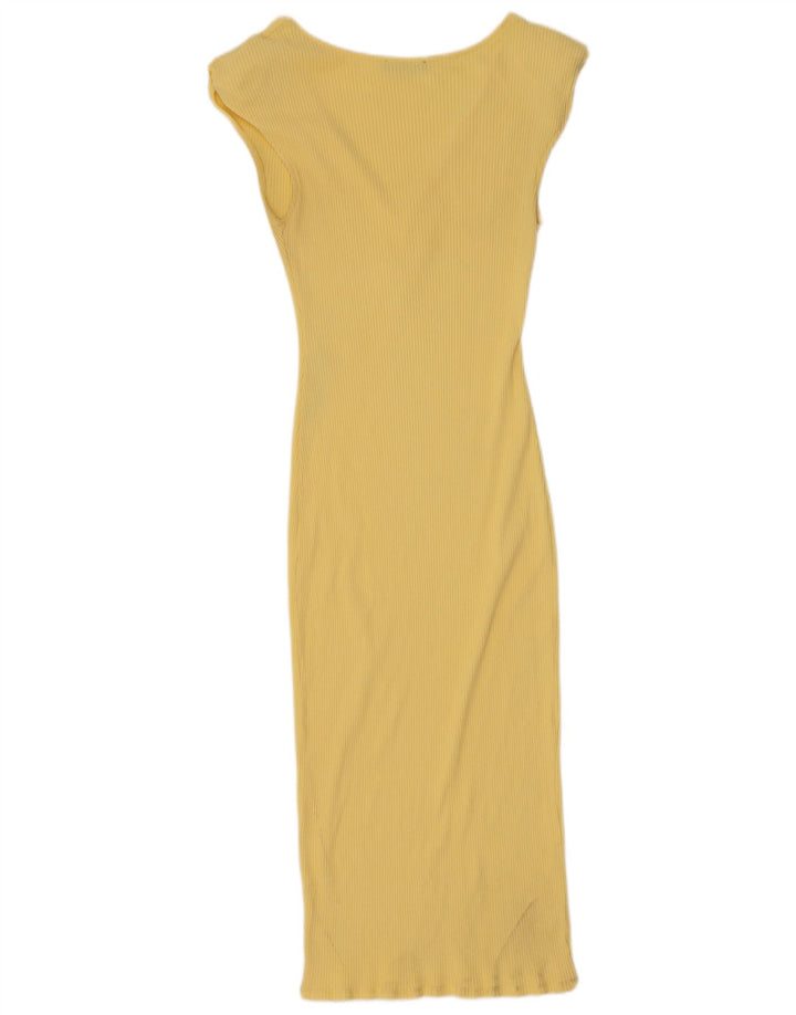 Zara Robe Maxi Femme UK 12 Jaune Moyen