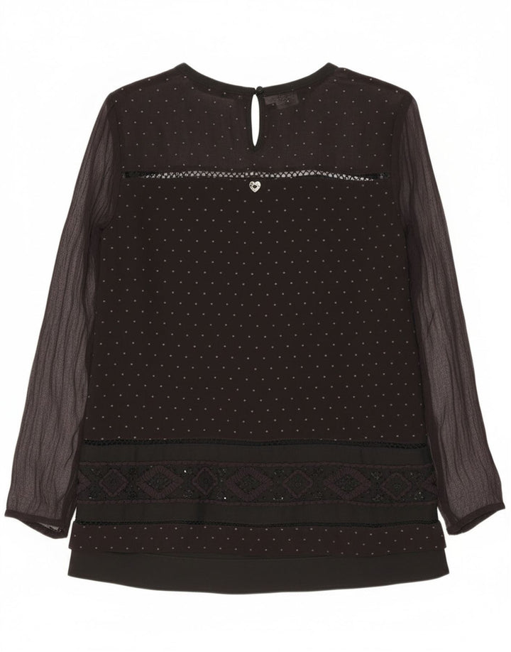 Simona Barbieri Haut chemisier Twin-Set pour femme UK 10 Petit Noir à pois