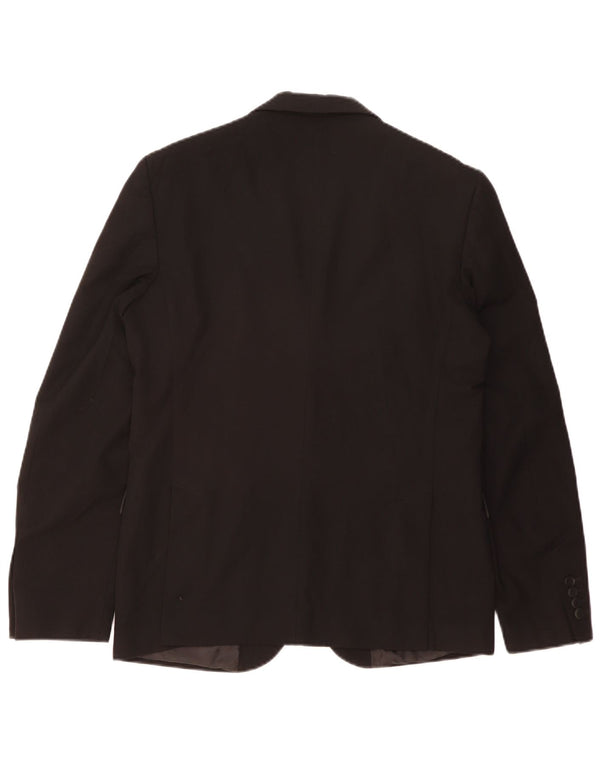 Zara Veste Blazer 2 Boutons Homme EU 50 Polyester Noir Moyen