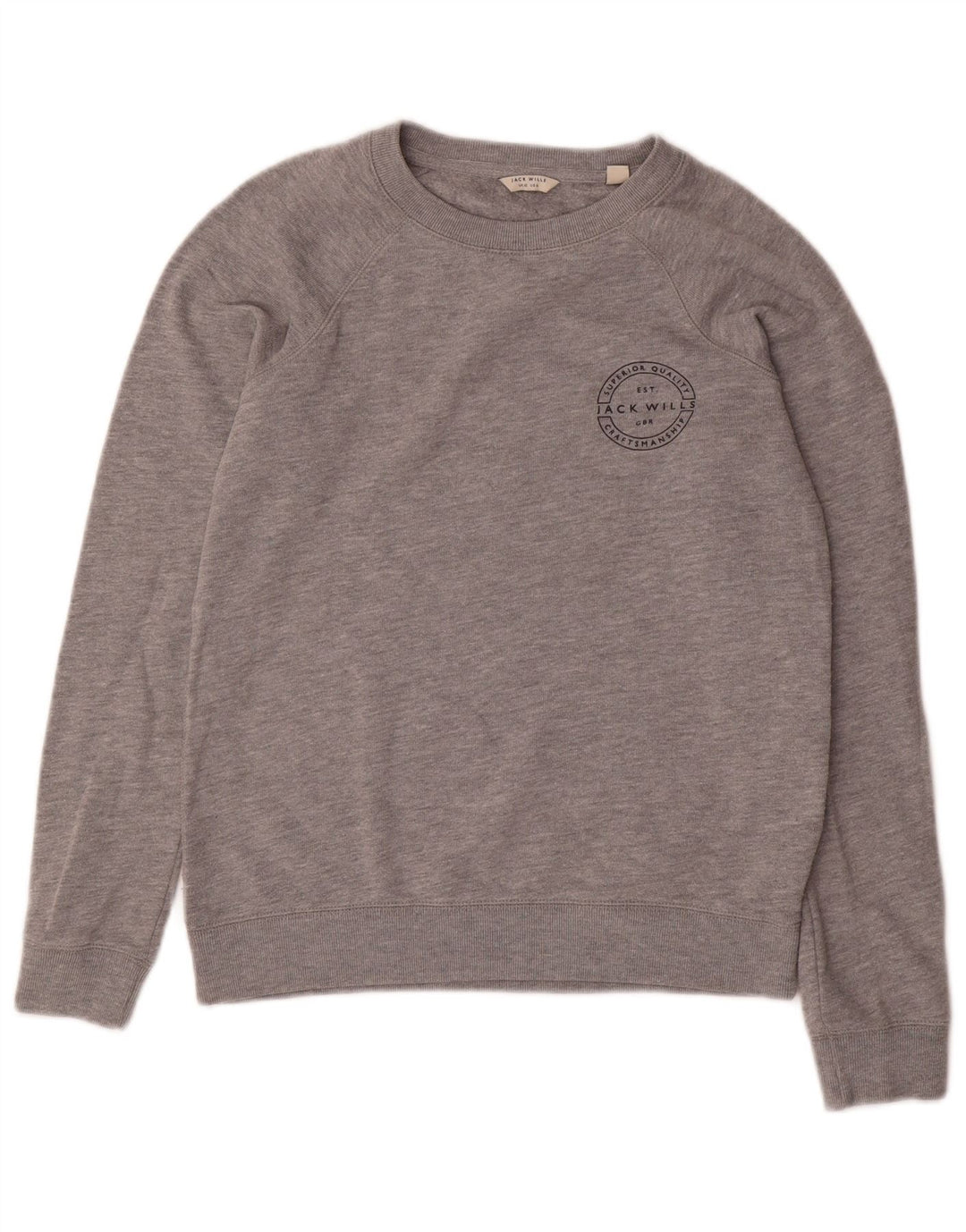 JACK WILLS Sweat-shirt pour femme UK 10 Petit coton moucheté gris