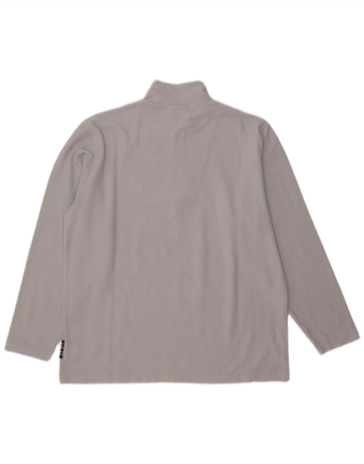 Asics Pull polaire à col zippé pour homme Large Gris Polyester