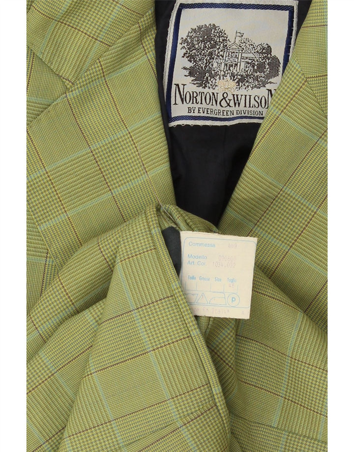 Norton & Wilson Veste blazer à 2 boutons pour femme IT 46 Grand carreaux verts