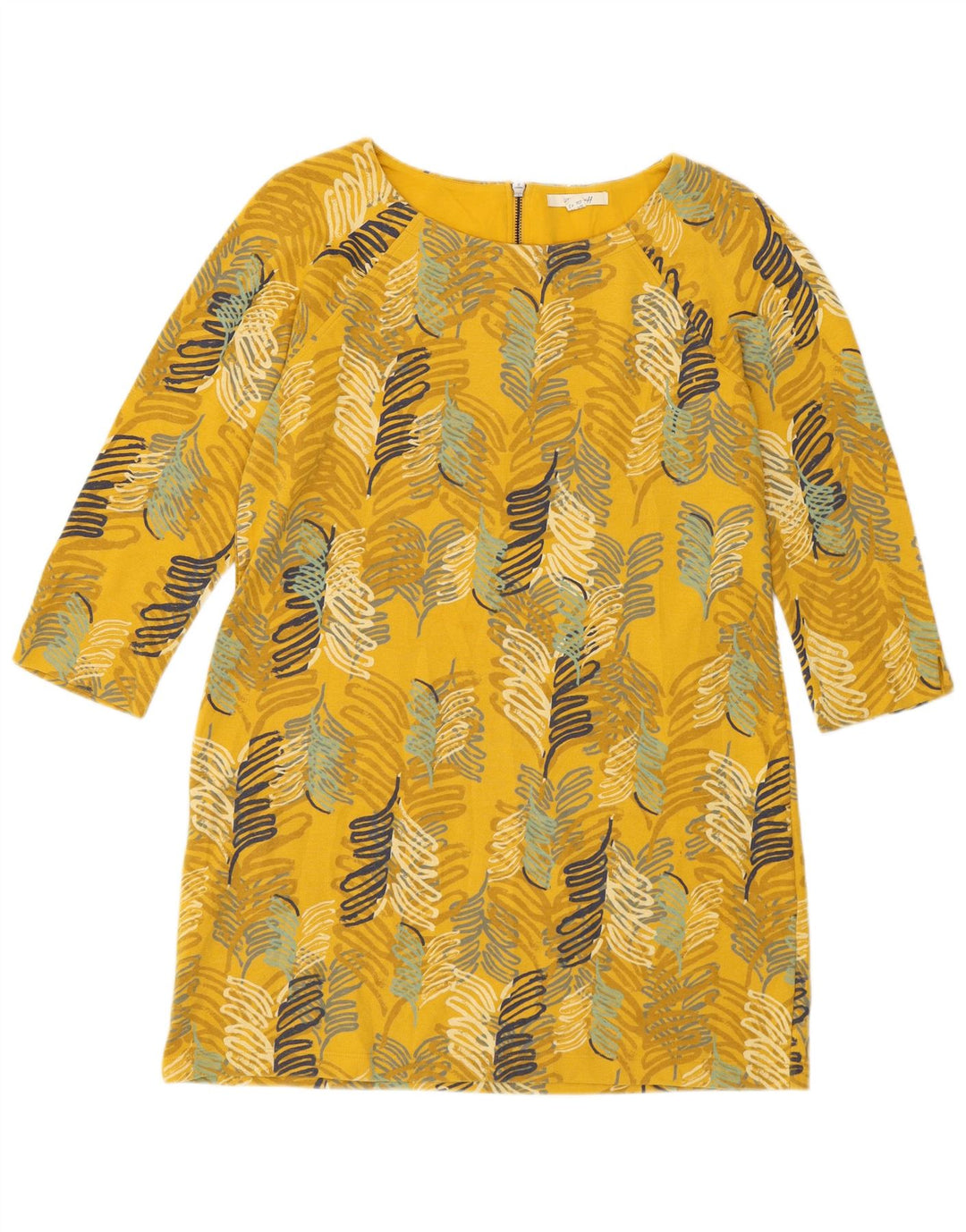 Robe droite à manches 3/4 White Stuff pour femme UK 44, jaune moyen à fleurs
