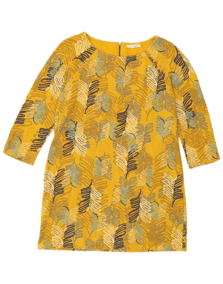 Robe droite à manches 3/4 White Stuff pour femme UK 44, jaune moyen à fleurs