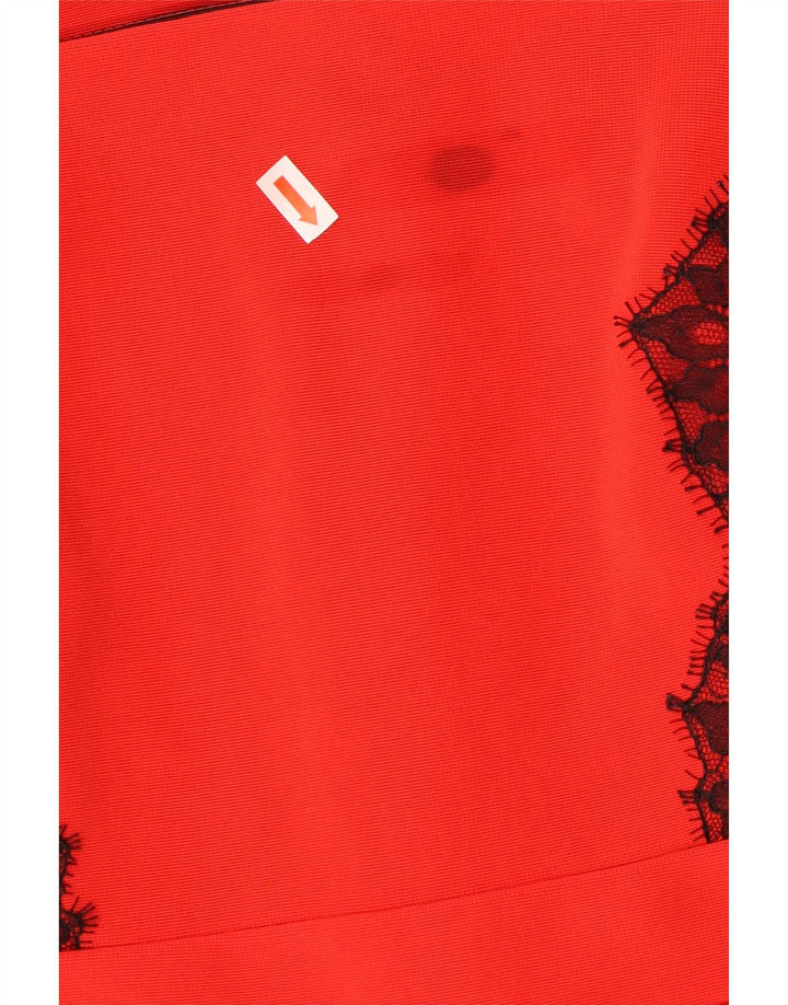 Marks & Spencer Robe fourreau pour femme UK 12 Polyester floral rouge moyen