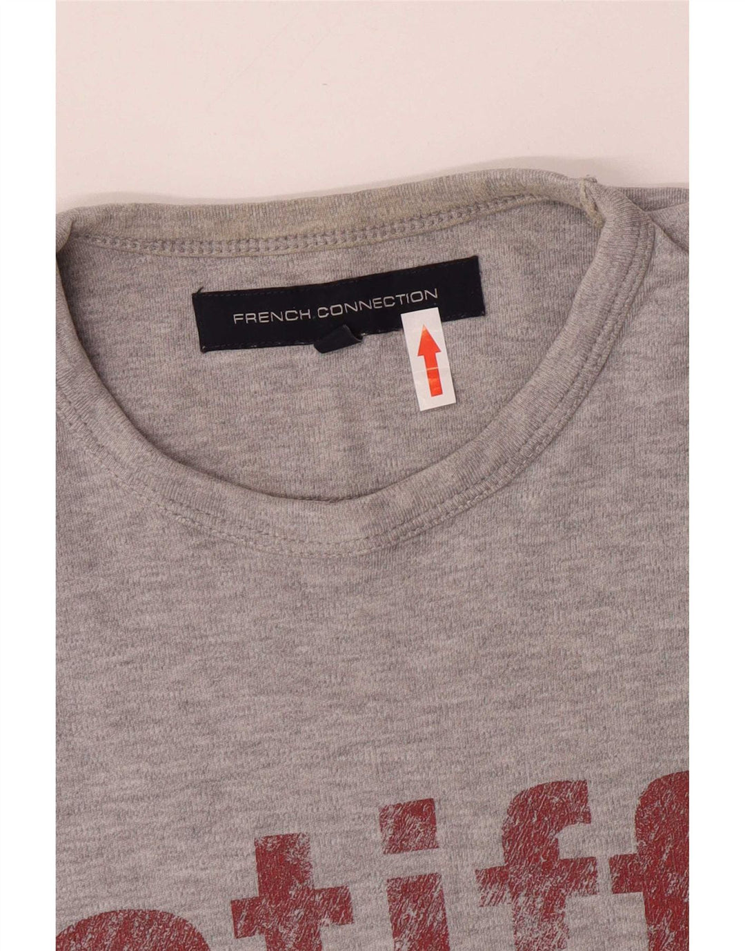 French Connection Tee-Shirt Graphique Homme Gris Moyen Coton