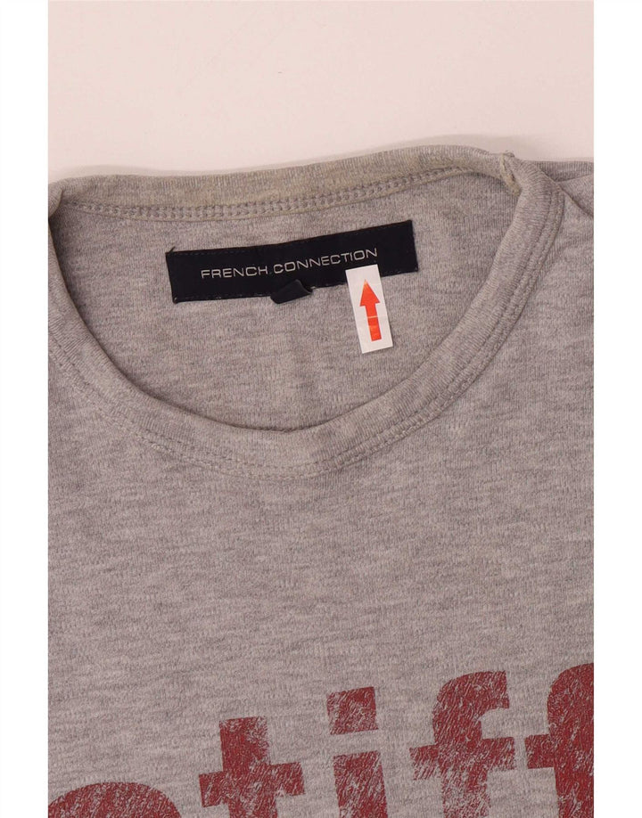French Connection Tee-Shirt Graphique Homme Gris Moyen Coton