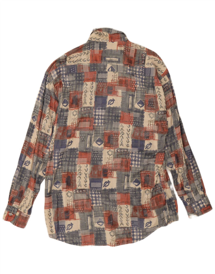 Canda Chemise Homme Taille 41/42 16 1/2 Grand Patchwork Multicolore Viscose