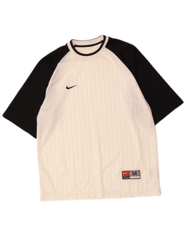 Nike T-shirt pour homme en polyester color block blanc moyen
