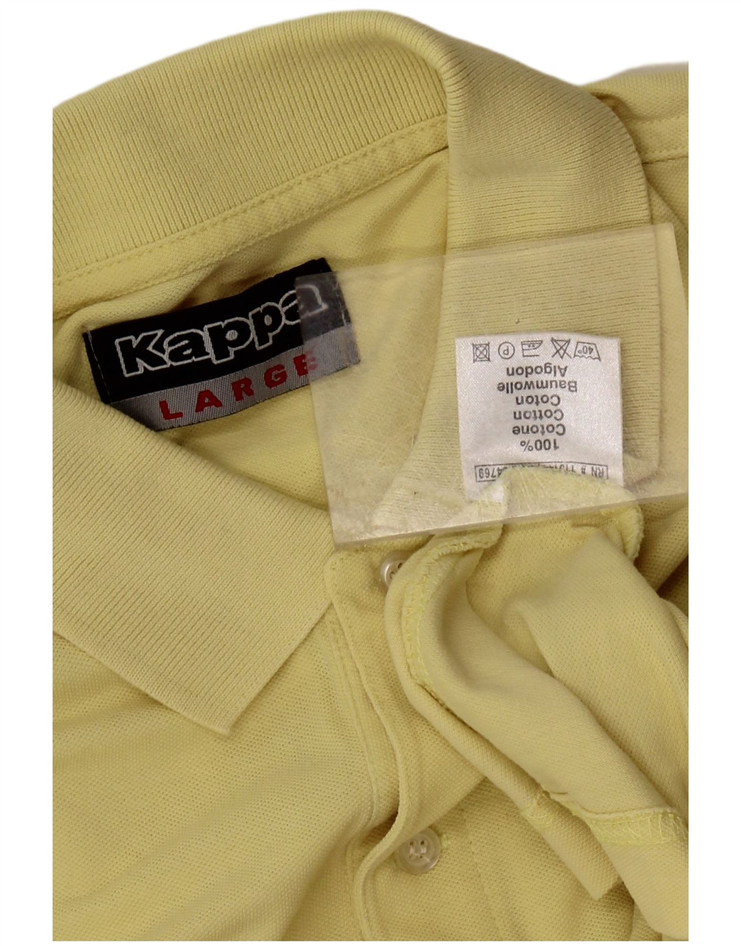 KAPPA Mens Polo Shirt Large Yellow Cotton