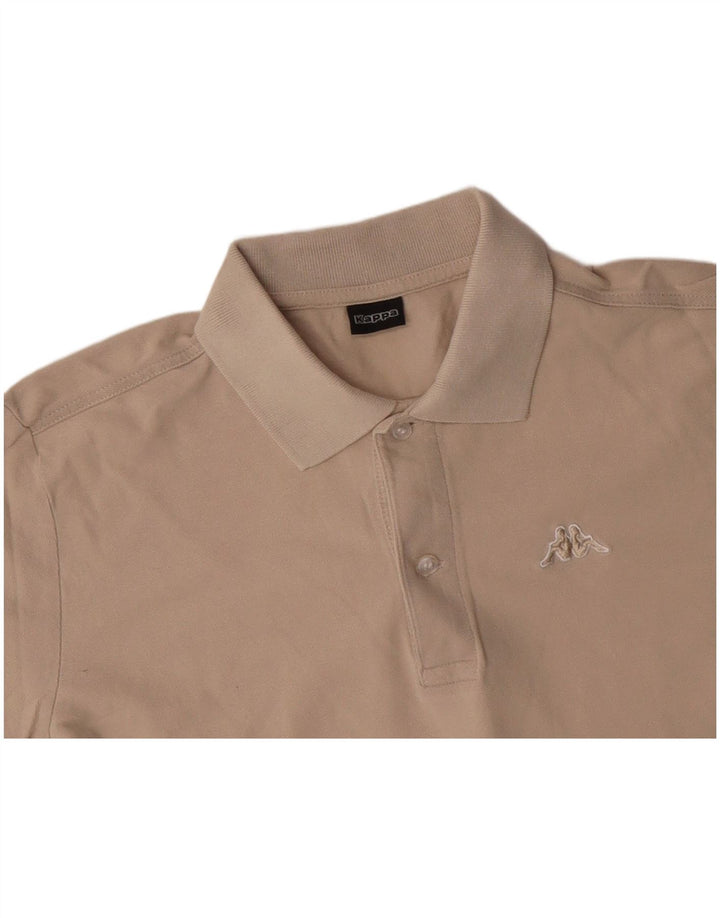 KAPPA Polo à Manches Longues Homme Petit Coton Beige