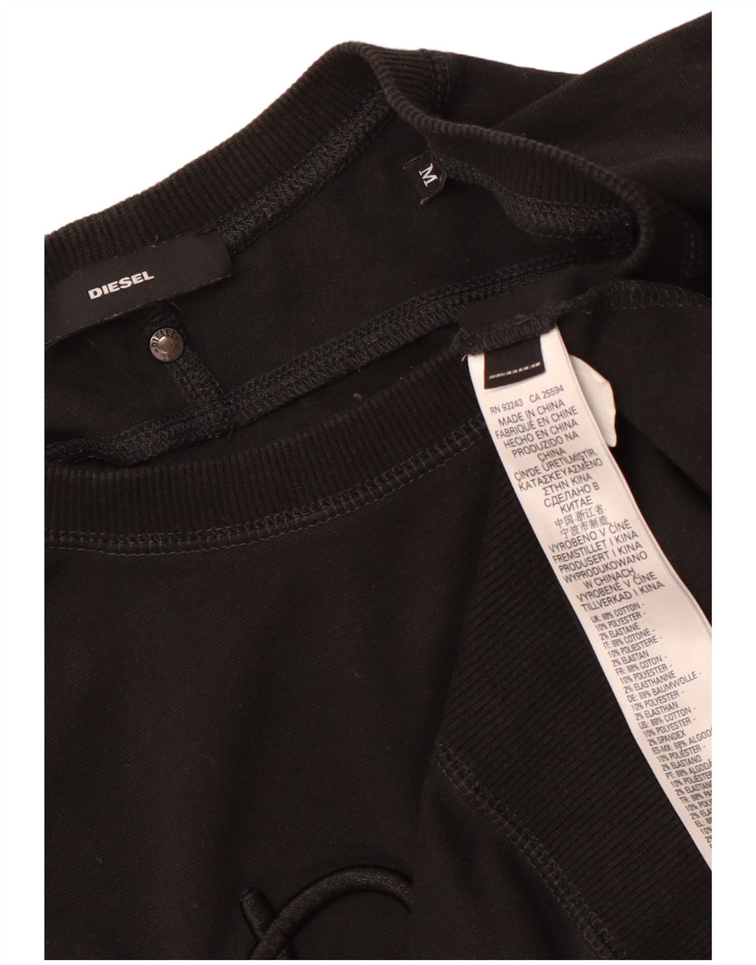 DIESEL Sweat-shirt graphique coupe ample pour femme UK 14 Noir moyen