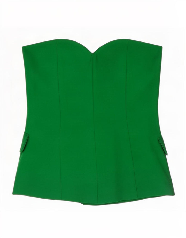 Zara Haut court sans bretelles pour femme UK 10 Petit Vert