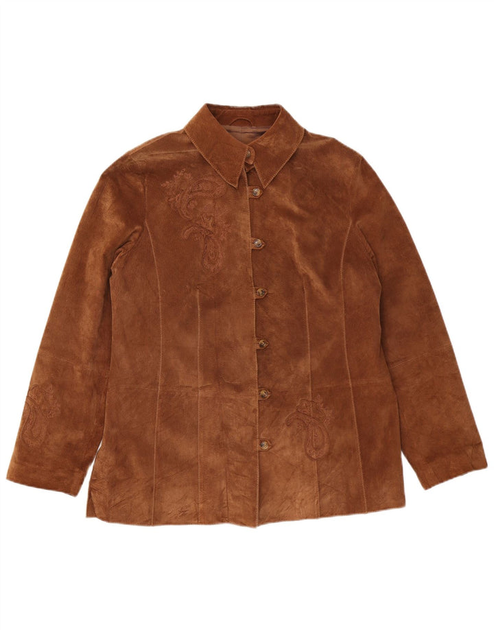 Marina Rinaldi Veste en daim femme taille 21 cuir marron moyen