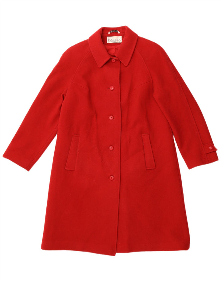 EASTEX Manteau Femme UK 14 Grande Laine Rouge