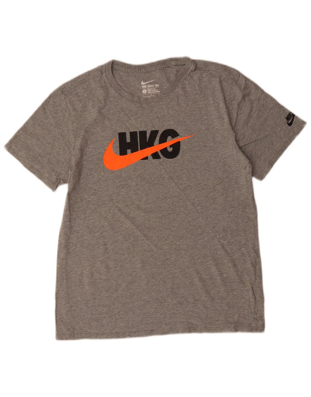NIKE T-shirt graphique coupe athlétique pour femme UK 14 grand coton gris