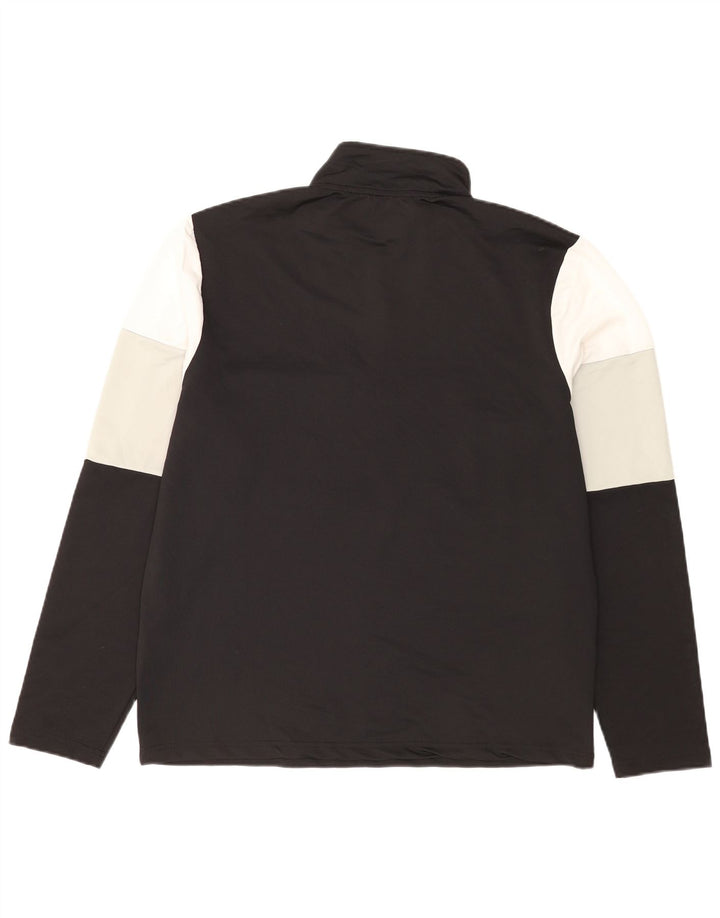 FILA Haut de survêtement à col zippé pour homme XL Noir Colorblock Polyester